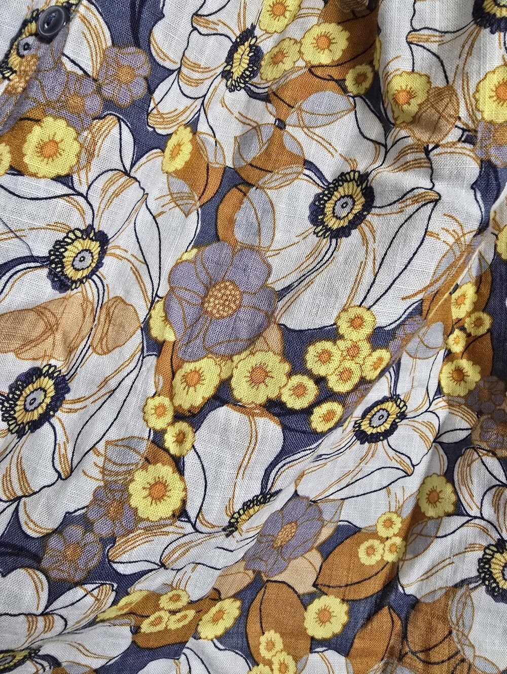 A.N.A Cotton Rayon Boho Dina Floral Flower Garden Blue Orange Swing Top Size 1X - Picture 5 of 9